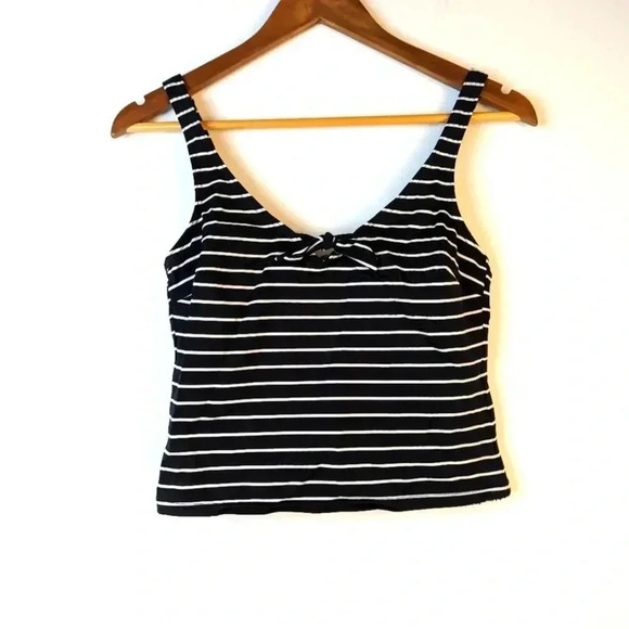 Lands End Striped Tankini Top - 6 - Picture 1 of 4